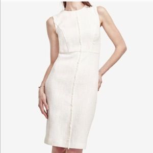 In EUC Ann Taylor Tweed Fringe sheath dress